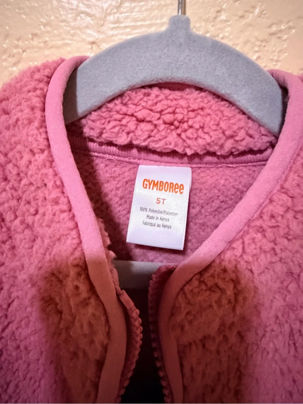 Gymboree Pink Sherpa Half-Zip Pullover with Ruffle Hem